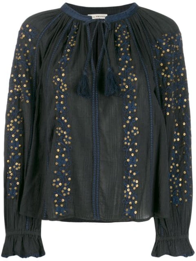 Ulla Johnson Tassel Detail Blouse In Black