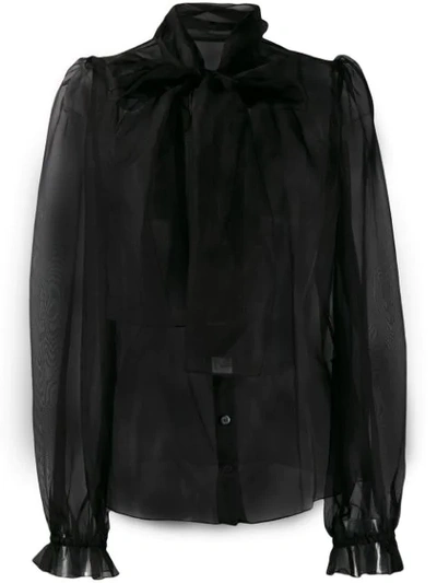 Dolce & Gabbana Bow Detail Blouse In Black