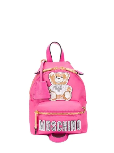 Moschino Teddy Bear Patch Backpack - Pink