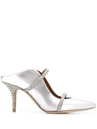 Malone Souliers Maureen Crystal-embellished Leather Mules In Silver