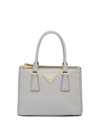Prada Galleria Saffiano Leather Micro Bag In Grey