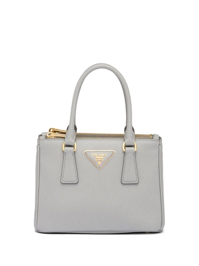 Prada Galleria Saffiano Leather Micro Bag In Grey