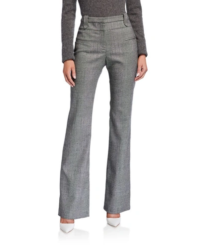 Altuzarra Glen Plaid Bootcut Serge Pants In Black/white