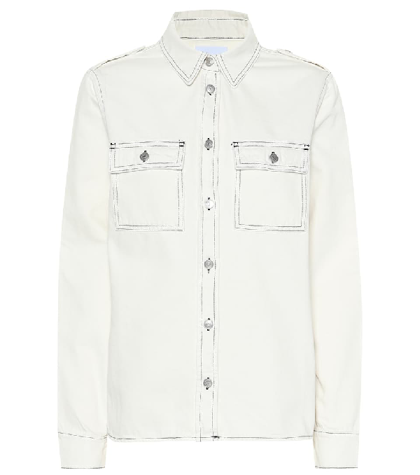 horseferry print cotton oxford oversized shirt