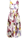Dolce & Gabbana Floral Print Smock Waist Poplin Dress