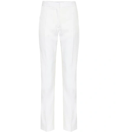 Burberry High-rise Tux-striped Tailored Trousers In White