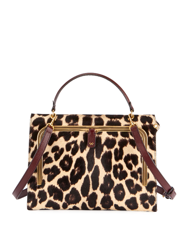 Anya Hindmarch Postbox Leopard Top-Handle Bag With Pull-Down Catch ...