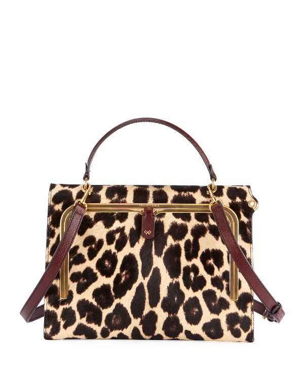 Anya Hindmarch Postbox Leopard TopHandle Bag With PullDown Catch ModeSens