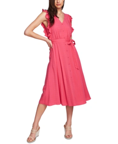 1.state Sleeveless Ruffle-trim Midi Dress In Island Bloom