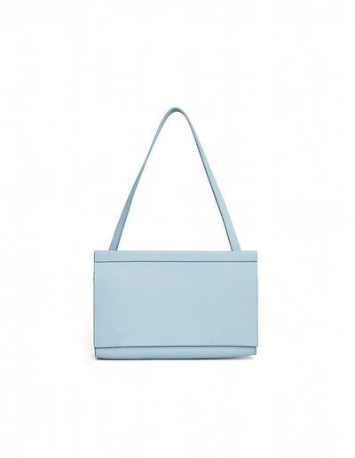 Isaac Reina Blue Leather Clutch Bag