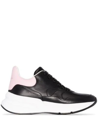 Alexander Mcqueen Leather Exaggerated-sole Sneakers In Black