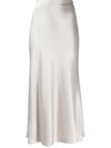 Galvan Valletta Satin Bridal Midi Skirt In Platinum