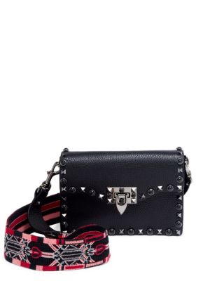 Valentino Garavani Rockstud Rolling Love Blade Guitar-strap Leather ...