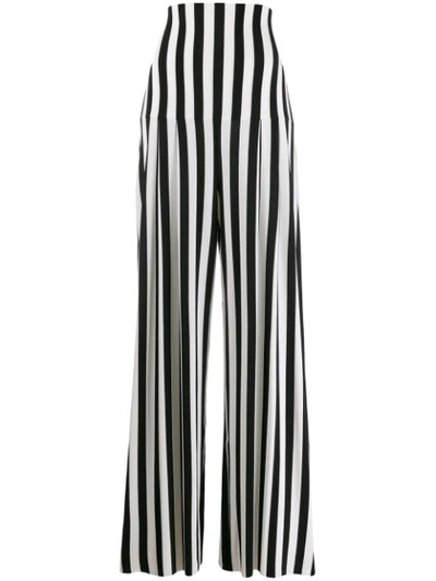 Norma Kamali High Waist Pleat Pant In Stripe
