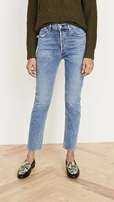 Citizens Of Humanity Charlotte High Rise Straight Jeans In Light Denim
