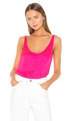 7 For All Mankind Scoop-neck Button-up Satin Tank In Paradise Pink