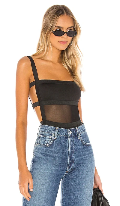 Superdown Camille Strappy Back Bodysuit In Black