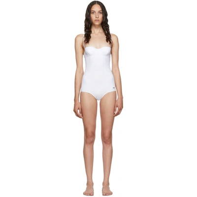 Dolce & Gabbana Dolce And Gabbana White Cup One-piece Swimsuit In W0800 White