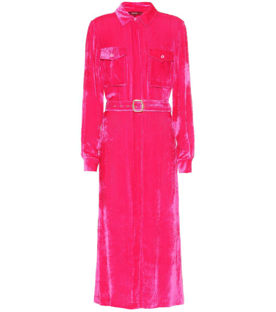 Sies Marjan Imogene Silk-blend Velvet-corduroy Midi Dress In Pink