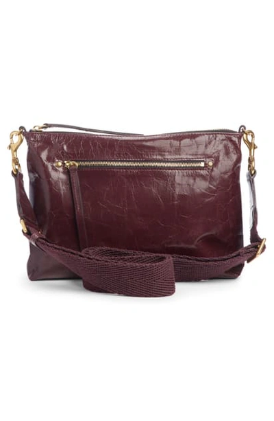 Isabel Marant Nessah New Distressed Leather Crossbody Bag In Dark Burgundy