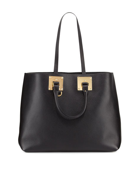 Sophie Hulme Soft East West Albion Leather Tote In Black | ModeSens