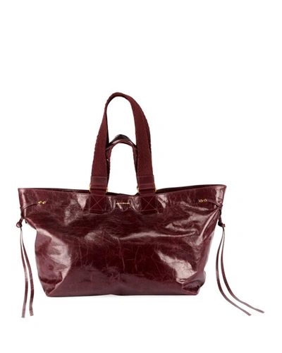 Isabel Marant Wardy New Leather Tote Bag In Wine