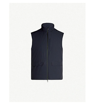 Emporio Armani Funnel-neck Padded Shell Gilet In Navy