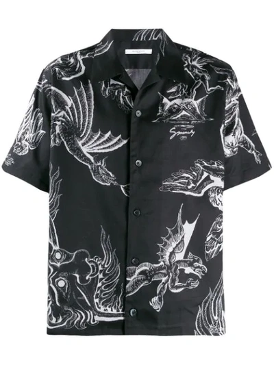 Givenchy Icarus Hawaiian Regular-fit Cotton Shirt In Black