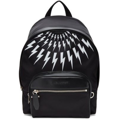 Neil Barrett Thunderbolt Fair-isle Backpack In Black