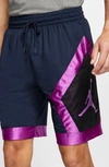 Jordan Jumpman Diamond Athletic Shorts In Obsidian/ Vivid Purple/ Black