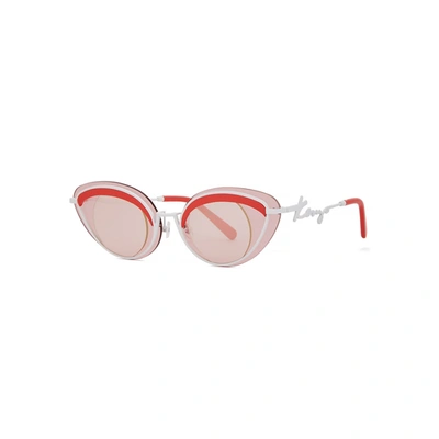 Kenzo Pink Cat-eye Sunglasses In White