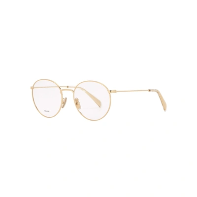 Celine Gold-tone Round-frame Optical Glasses In Gold And Other