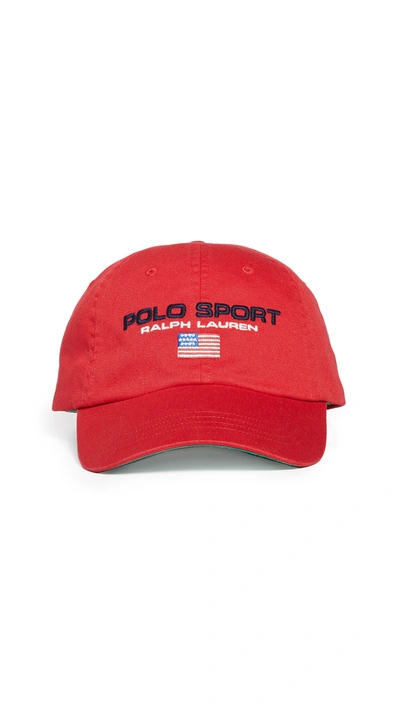 Polo Ralph Lauren Red Logo-embroidered Cotton Cap