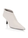 The Row Bourgeois Leather Stretch Ankle Booties In Pearl Grey