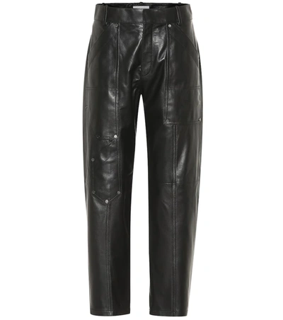 Chloé Studded Leather Straight-leg Pants In Black