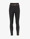 Adam Selman Sport Crystal-embellished Stretch-jersey Leggings In Black