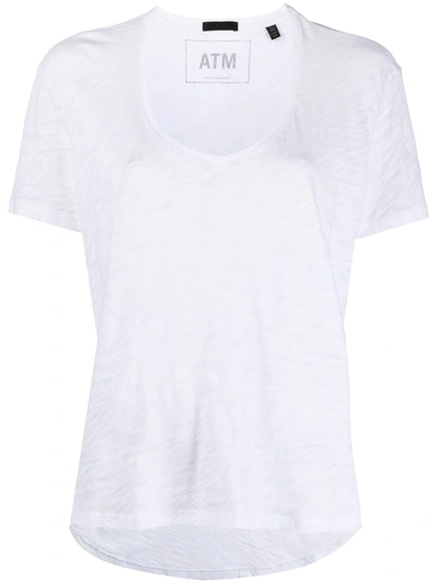 Atm Anthony Thomas Melillo Boyfriend White Slubbed Jersey T-shirt