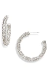 Kendra Scott Maggie Medium Hoop Earrings In Rhodium Filigree