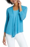 Nic And Zoe Nic+zoe Petites Four-way Cardigan In Deep Turquoise