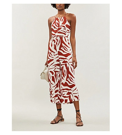 Whistles Graphic Zebra Printed Jumpsuit In Multi-coloured