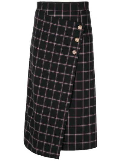 Rebecca Vallance Peta Wrap Midi Skirt In Black