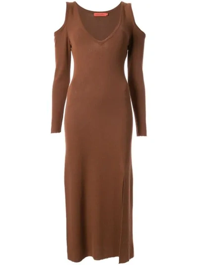 Manning Cartell Cold-shoulder Dress In Brown