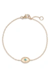 Anzie Turquoise Evil Eye Bracelet | Gemstones/yellow Gold