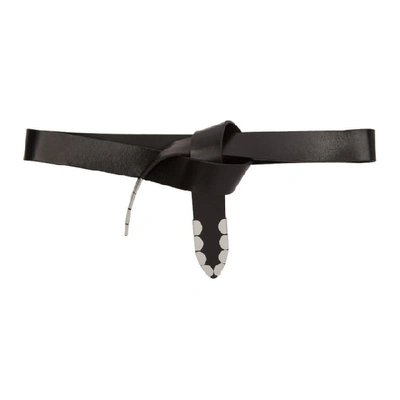 Isabel Marant Liuce Tacos Embellished Leather Belt In 01bk Black