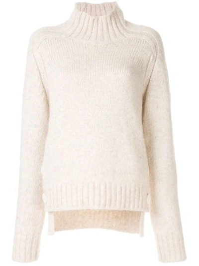 N°21 Side Button Polo Neck Jumper In White