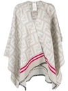 Fendi Ff Logo Cape Effect Scarf In White