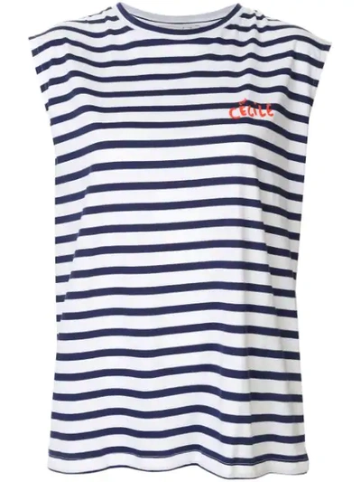 Etre Cecile Striped Tank Top In White