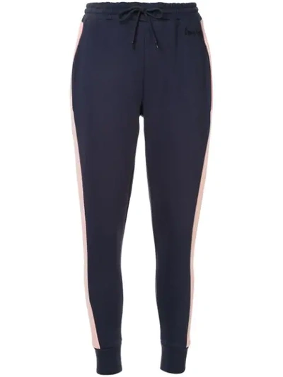 Etre Cecile Two-tone Cotton-fleece Track Trousers In Blue