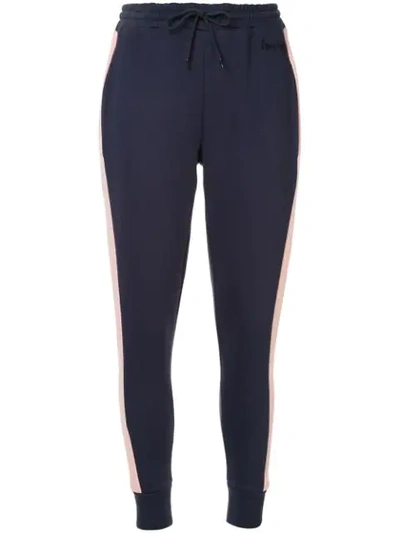 Etre Cecile Two-tone Cotton-fleece Track Pants In Blue