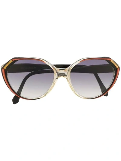 Pre-owned Saint Laurent 1980s Oversized Frame Sunglasses In Black